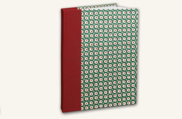 Skizzenbuch Rosi rot grün Leinen Buntpapier blanko Papeterie Schreibweise